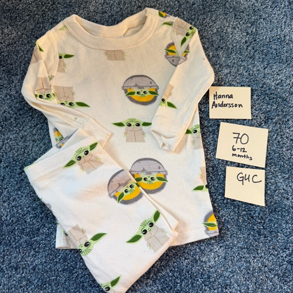 Hanna Andersson Pajamas Grogu Star Wars Baby Yoda Mandalorian - 70 - GUC
